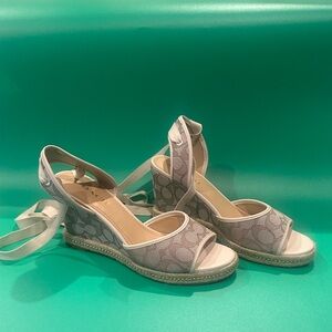 Coach Women's Beige Espadrille Wedges